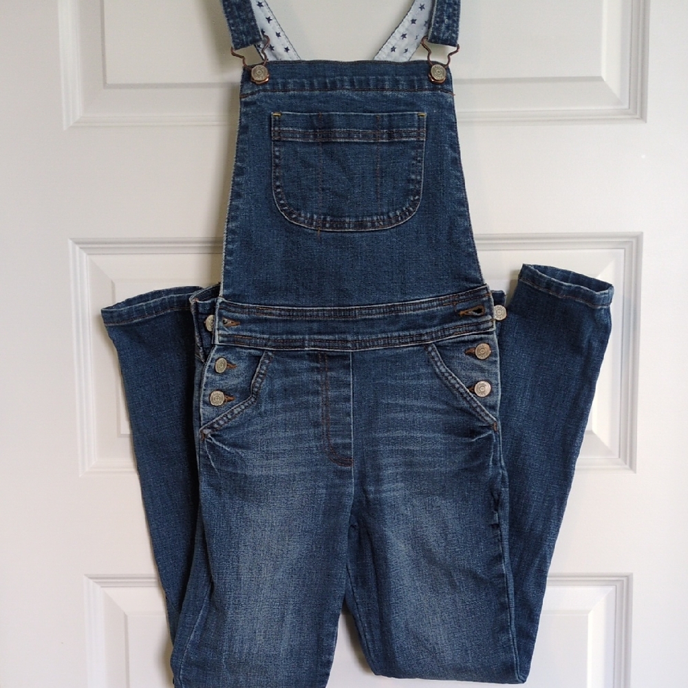 Girl's Boden Blue Denim Overalls